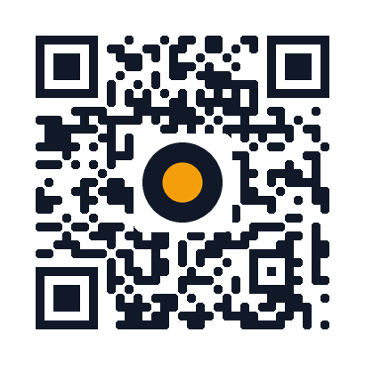 Rounded · centre logo QR code example